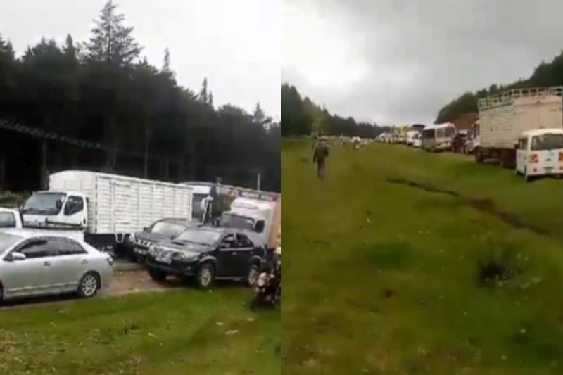 A composite image of a traffic snarl up along the Nairobi-Nakuru highway.